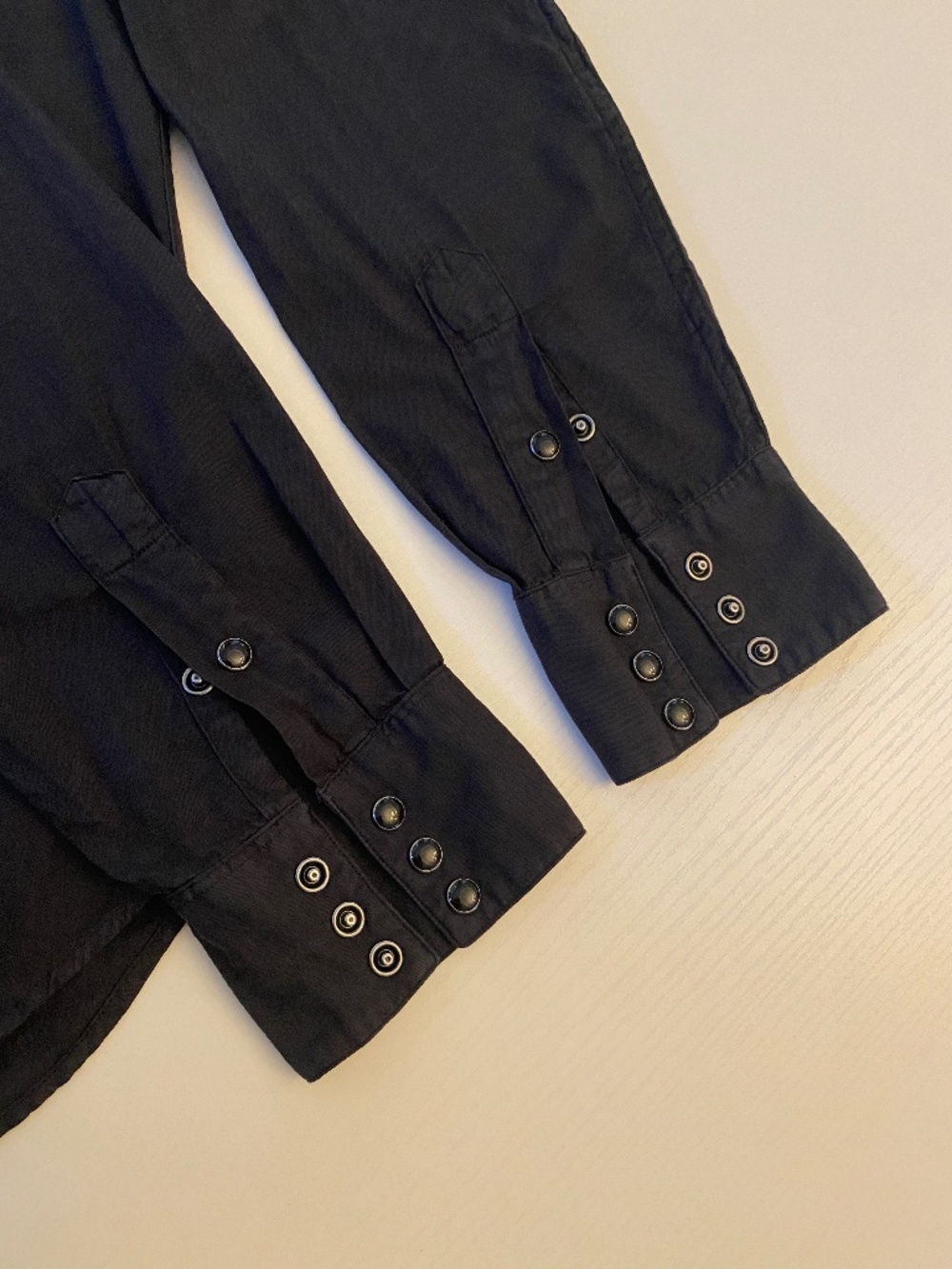 RRL Double RL Men's Slim Fit Cotton Twill Western Shirt in Black Size Small - Picture 7 of 14